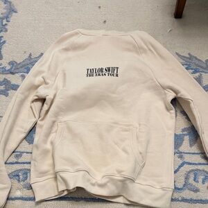 Taylor Swift Multicolor Graphic Cream Sweatshirt